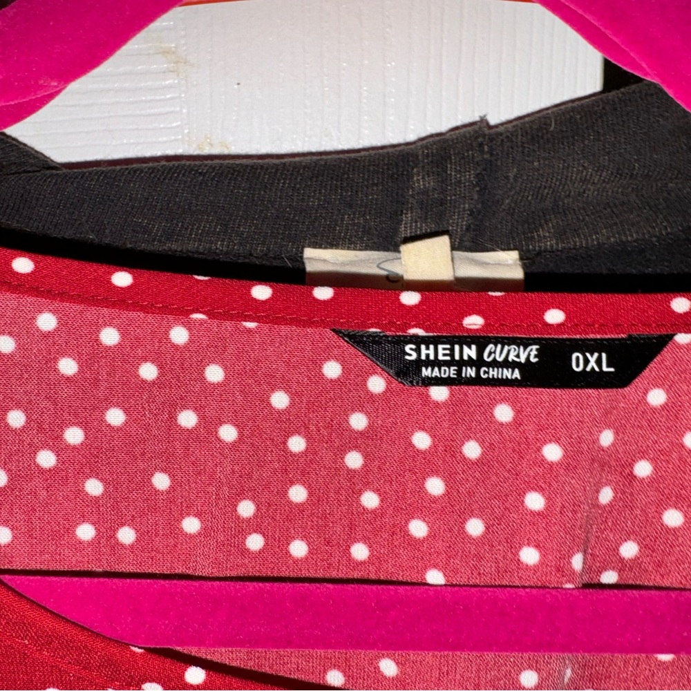Red & white polka dotted top